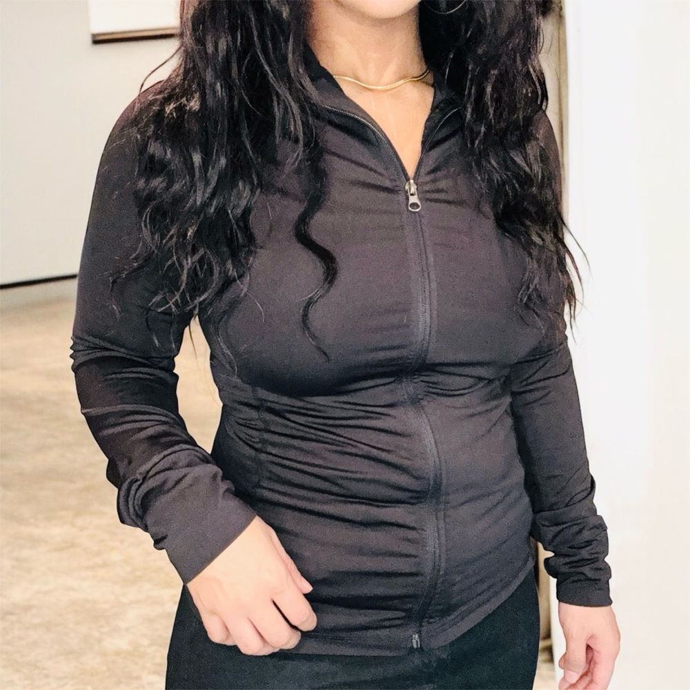 Fashion Nova Black Athletic Zip Jacket